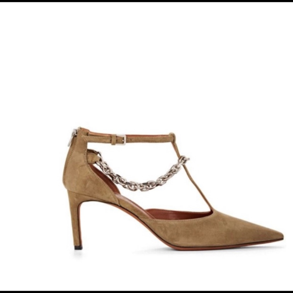 Altuzarra Olive Chandi Chain T-strap Pumps